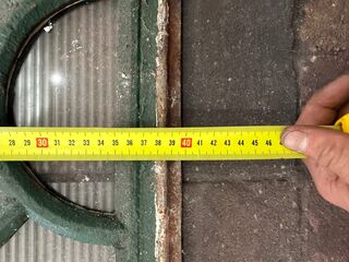 Halfrond stalraam, Historisch, groen/roest, 40 cm hoog