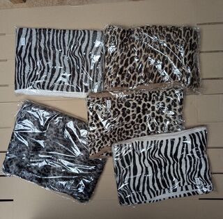 Ca. 10x Fleece col sjaal dames, diverse prints, 28 x 75 cm