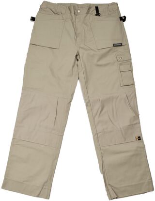 Ca. 12x Werkbroek Roughnecks, beige, Maten 58, 60 en 62
