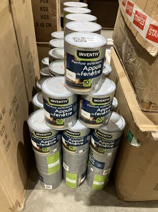 Ca. 60x Blikken  kozijnen buitenverf, Inventiv