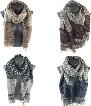 8x Wintersjaal, diverse kleuren, 180 x 60 cm