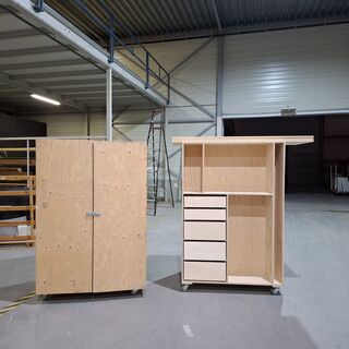 2x Mobiele werkplaatskast