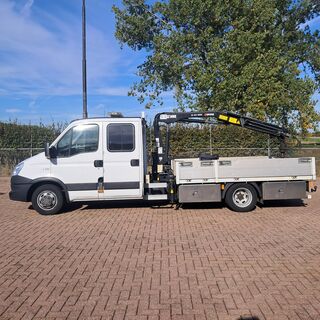 Bedrijfsauto, Iveco, 50C15 openlaadbak met laadkraan Hiab XS022 HiDuo,