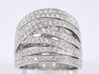 Witgouden design ring met briljanten diamanten