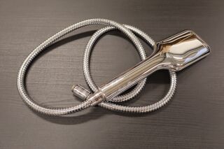 Ca. 30x Handdouche met doucheslangen, wit/chroom