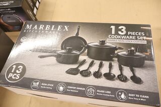 2x Pannenset Marblex, zwart