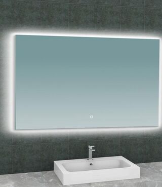 Badkamerspiegel met LED en verwarming Wiesbaden, Soul, zilver