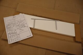 8x Wandplank met handdoekhouder, wit