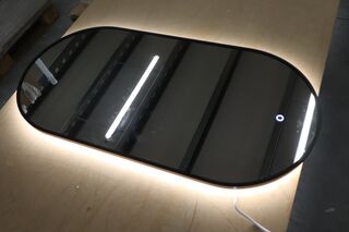 Badkamerspiegel met verlichting Wiesbaden, Nomi, zwart