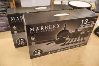 2x Pannenset Marblex, zwart