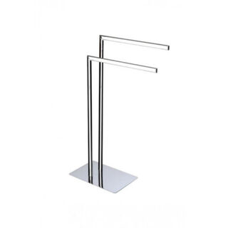 3x Vrijstaande dubbele handdoekhouder Aquasanit, QV085DCR, chroom