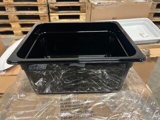 36x Zwarte gastronoombak GN 1/2 150 mm diep polycarbonaat Vogue