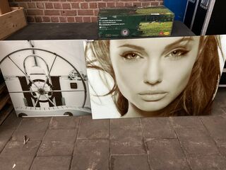 2x Glazen wanddecoratie met fotografische prints