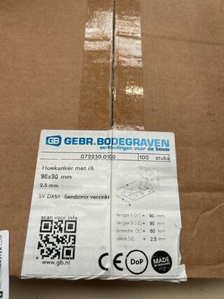 150x Verzinkte hoekankers Gebr. Bodegraven