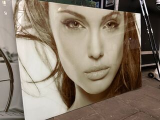 2x Glazen wanddecoratie met fotografische prints