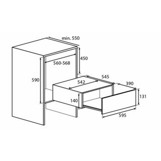 Inbouw accessoires lade Pelgrim, ACL624RVS, RVS