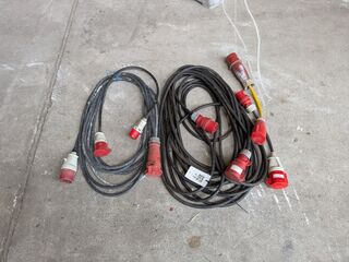 2x Krachtstroomverlengkabel