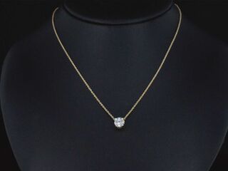 Gouden halsketting met een Briljant geslepen diamant van 0.50 carat