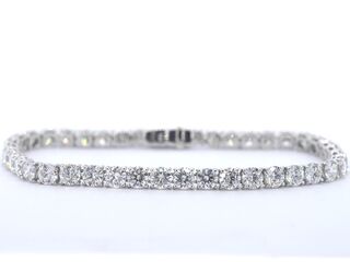Witgouden tennisarmband met briljant geslepen diamanten