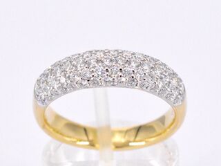 Gouden pave ring met diamanten 0.90 carat