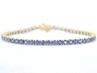 Gouden tennisarmband met natuurlijke saffieren