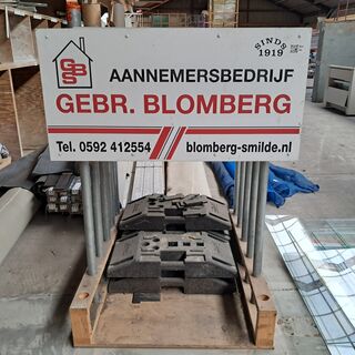 5x Bedrijfsnaambord met 5x kunststof voet