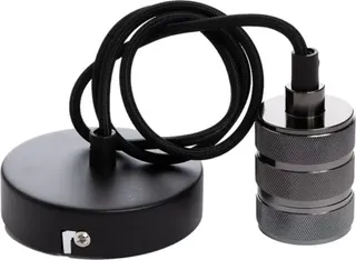 5 Pendel Mat Zwart E27 – Metalen fitting – Inclusief Plafondkap specil