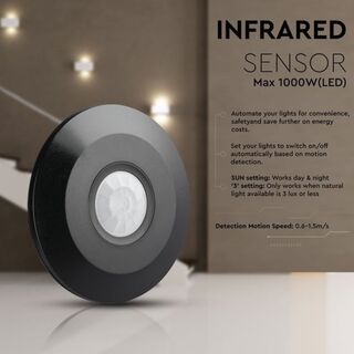 6x PIR Plafondsensor – Bewegingsmelder, V-tac, 2147483647, zwart