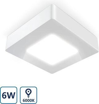 8x LED Plafonnière Vierkant 6 Watt 6000K 420lm, Aigostar, 2147483647,
