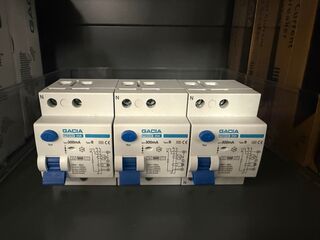 3x Aardlekschakelaar 1p+N, 25A, 300mA, Type B, 10KA GACIA, PR8M-B2523