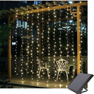 2x LED Lichtgordijn 3×3 Meter – Zonne-energie – 304 Lampen, Specilight