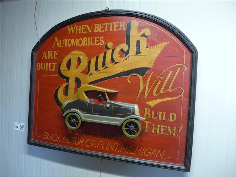 Reclamebord Buick, hout, hxb ca. 78x91cm