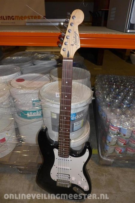 Elektrische gitaar Hudson, in rugtas met versterker Blue model » Onlineauctionmaster.com