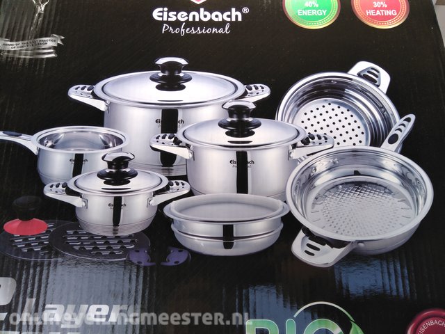 planter vertaler rek 16-piece cookware set Eisenbach, EB-16S, Silver, 2017 »  Onlineauctionmaster.com