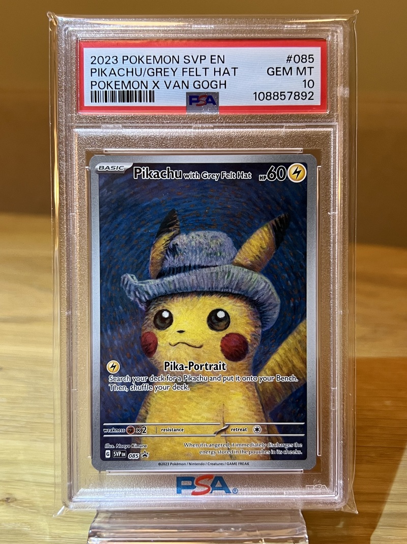 2x Pikachu with grey Felt Hat 085 van Gogh PSA 10 - Pokémon