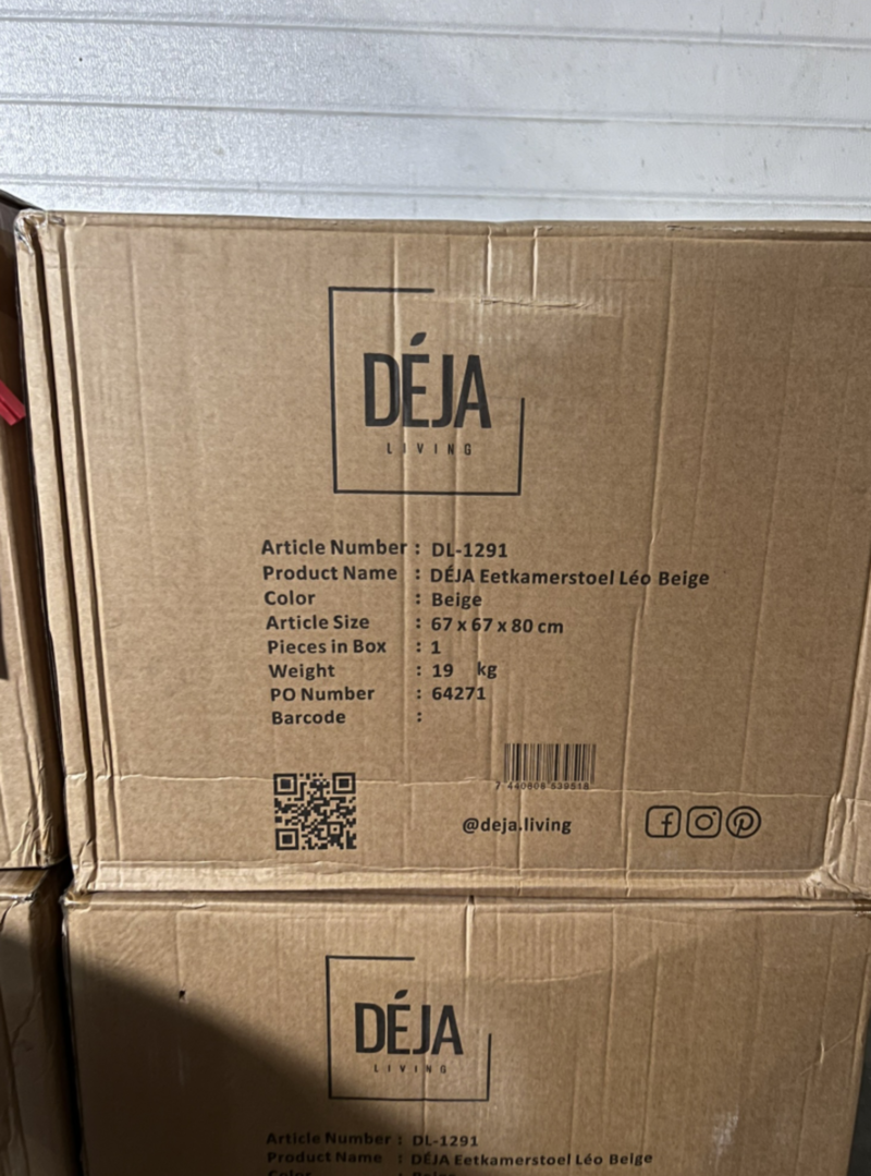 4x Eetkamerstoel, DÉJA Living, Léo, Beige – foto 10 – kavel bij Onlineveilingmeester, Heerenveen