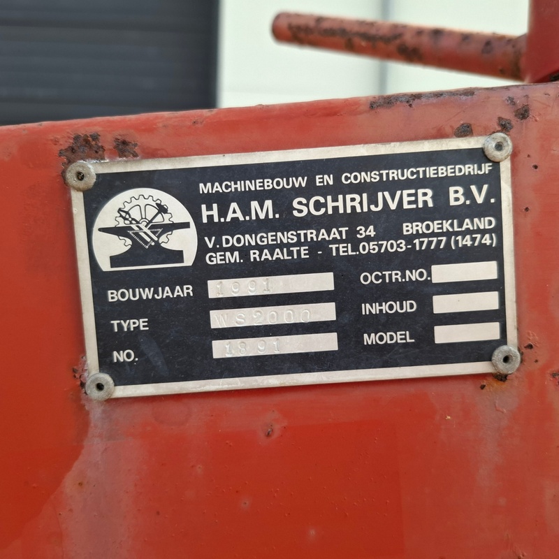 Landbouwsleep, Schrijver, WS2000, 1991 – foto 8 – kavel bij Onlineveilingmeester, Heerenveen