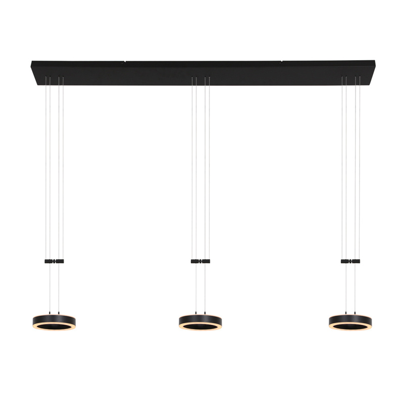 Hanglamp 3 lichts, Steinhauer, Piola 3501ZW, Zwart, 2026