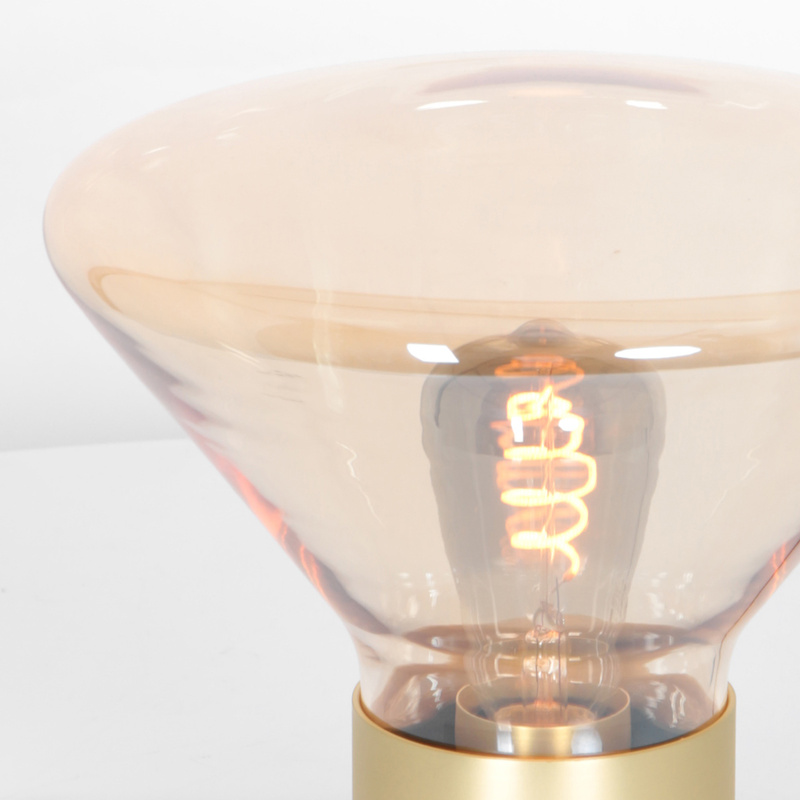 2x Tafellamp – messing lamp met amber glas, Steinhauer, Delta 3401ME, 2026 – foto 2 – kavel bij Onlineveilingmeester, Groningen