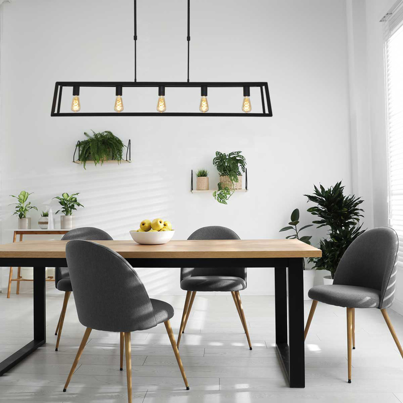 Hanglamp met 5 x een E27 fitting, Mexlite, Buckley 2675ZW, Zwart, 2027 – foto 2 – kavel bij Onlineveilingmeester, Groningen