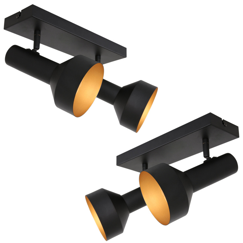 2x Zwart gouden 2 lichts plafond spot, Anne Light, Bundle 3336ZW, 2026