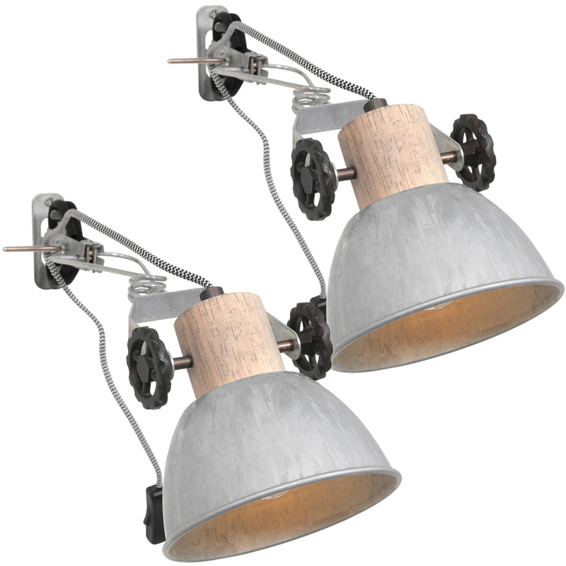 2x Klemspot en wandlamp Nikkel E27 fitting, Mexlite, Gearwood 2752NI, Nikkel, 2026