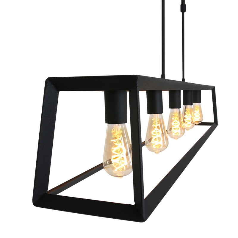 Hanglamp met 5 x een E27 fitting, Mexlite, Buckley 2675ZW, Zwart, 2027 – foto 5 – kavel bij Onlineveilingmeester, Groningen