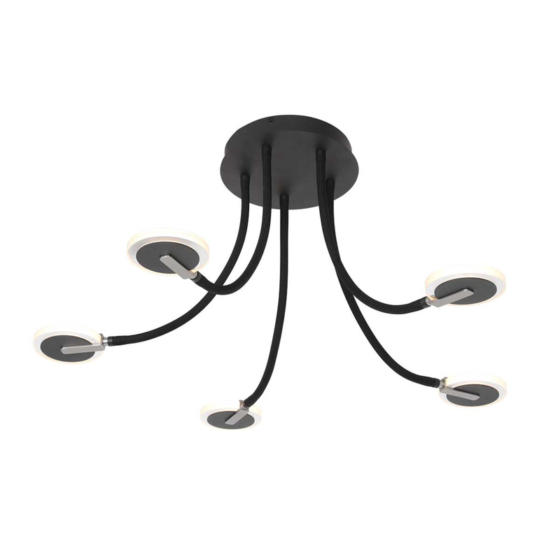Plafondlamp met glas en LED, Steinhauer, Turound 3375ZW, Zwart, 2026