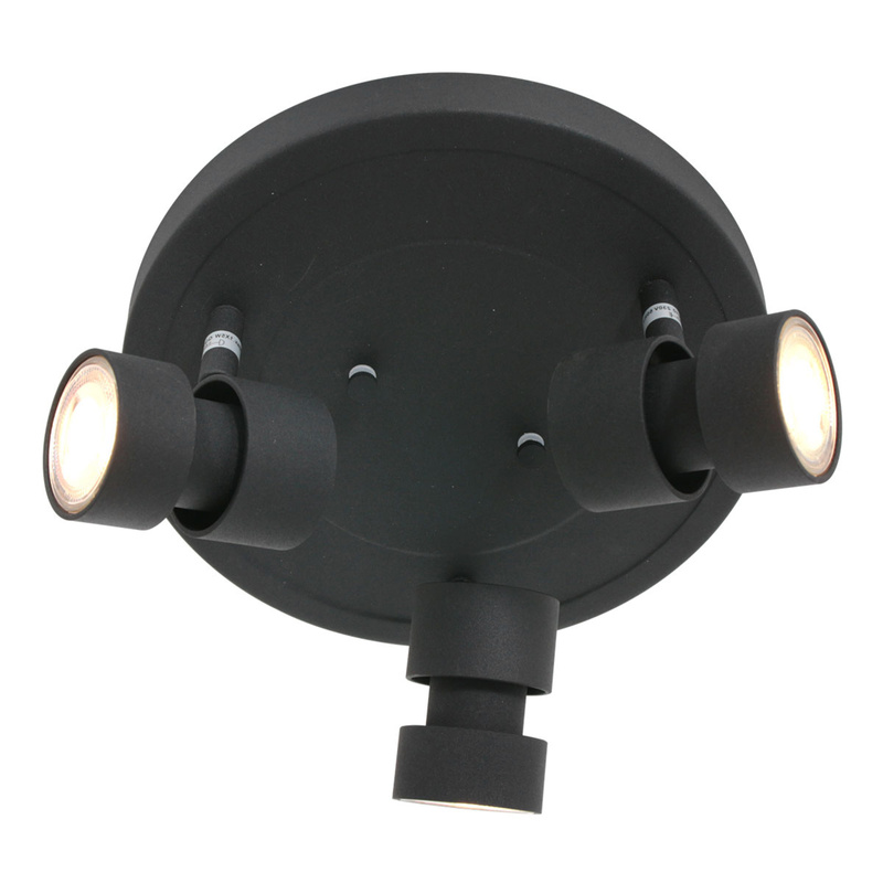 Ronde 3-lichts spot met GU10 lichtbronnen, Steinhauer, Natasja 7905ZW, Zwart, 2026