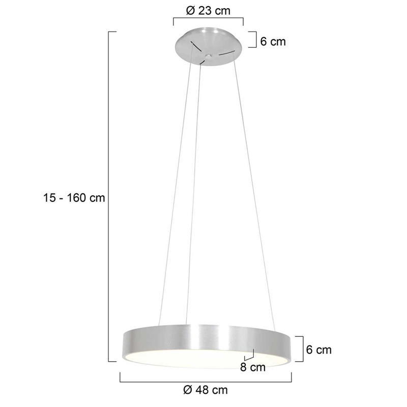 2x Hanglamp rond 48cm, Steinhauer, Ringlede 2695ZI, Zilver, 2026 – foto 2 – kavel bij Onlineveilingmeester, Groningen