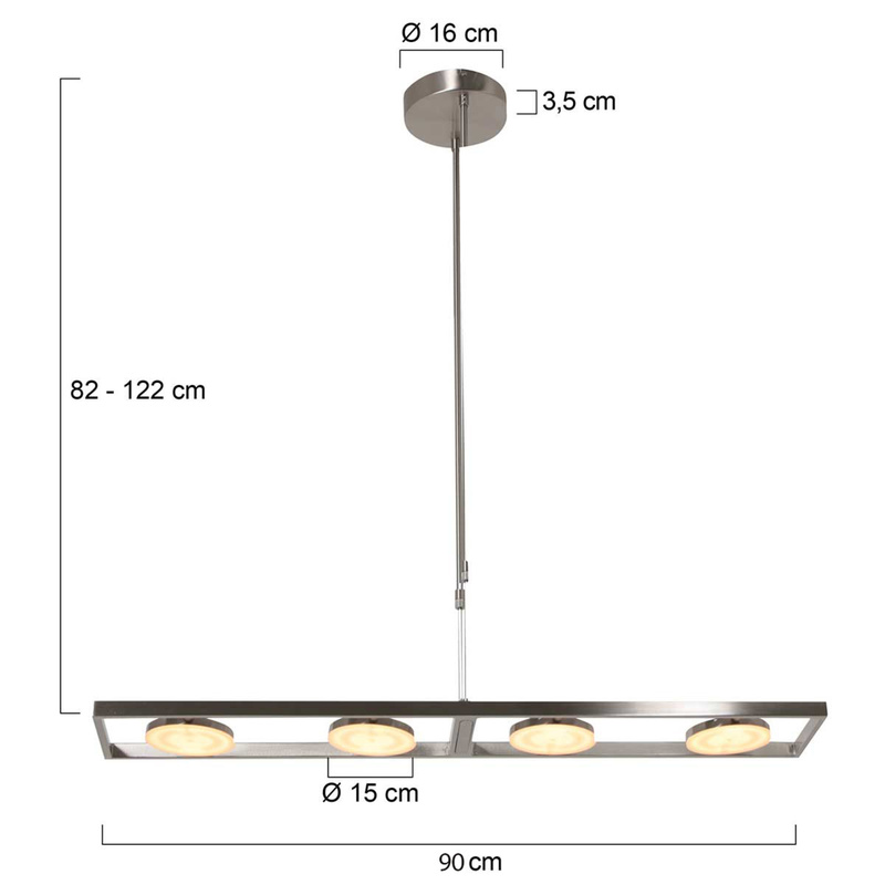 Hanglamp 4000 Lumen, Steinhauer, Soleil 3516ST, Staal, 2026 – foto 5 – kavel bij Onlineveilingmeester, Heerenveen