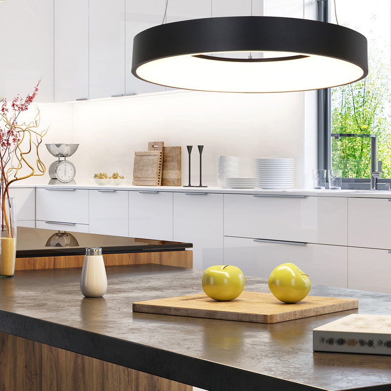 6x Hanglamp rond 48cm, Steinhauer, Ringlede 2695ZW, Zwart, 2027 – foto 2 – kavel bij Onlineveilingmeester, Heerenveen