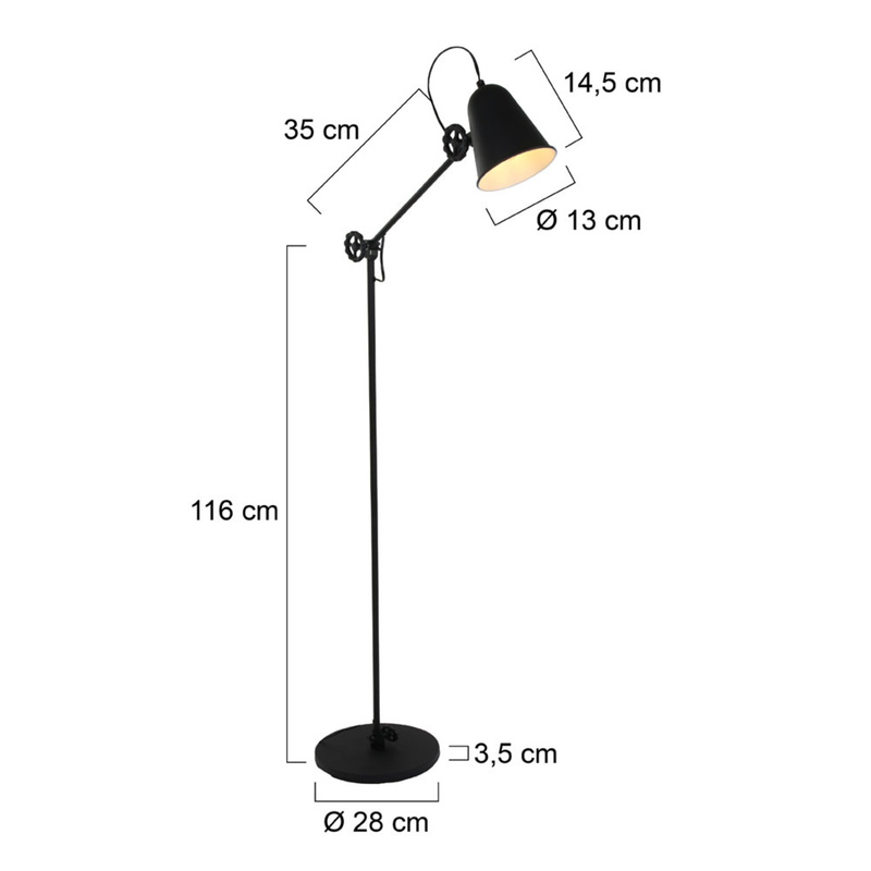 3x Staande lamp met E27 fitting, Steinhauer, Dolphin 1325ZW, Zwart, 2026 – foto 2 – kavel bij Onlineveilingmeester, Heerenveen
