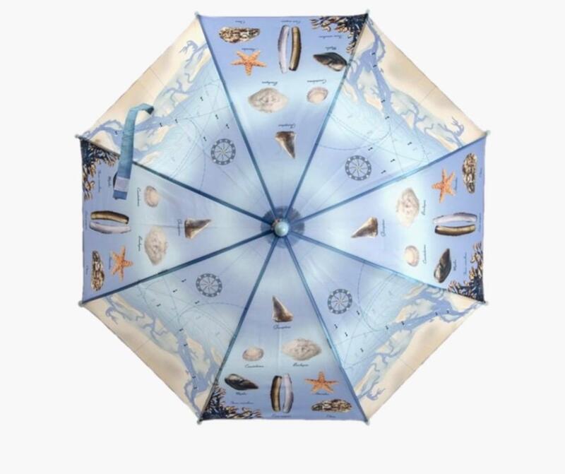 Ca. 23x Kinder paraplu's met strand design Esschert Design, lichtblauw